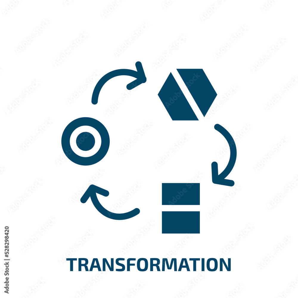Poster transformation vector icon. transformation, computer, business filled icons from flat web design con