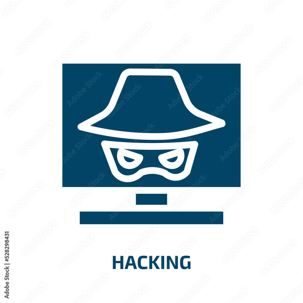 Poster hacking vector icon. hacking, internet, virus filled icons from flat cyber robbery concept. isolated