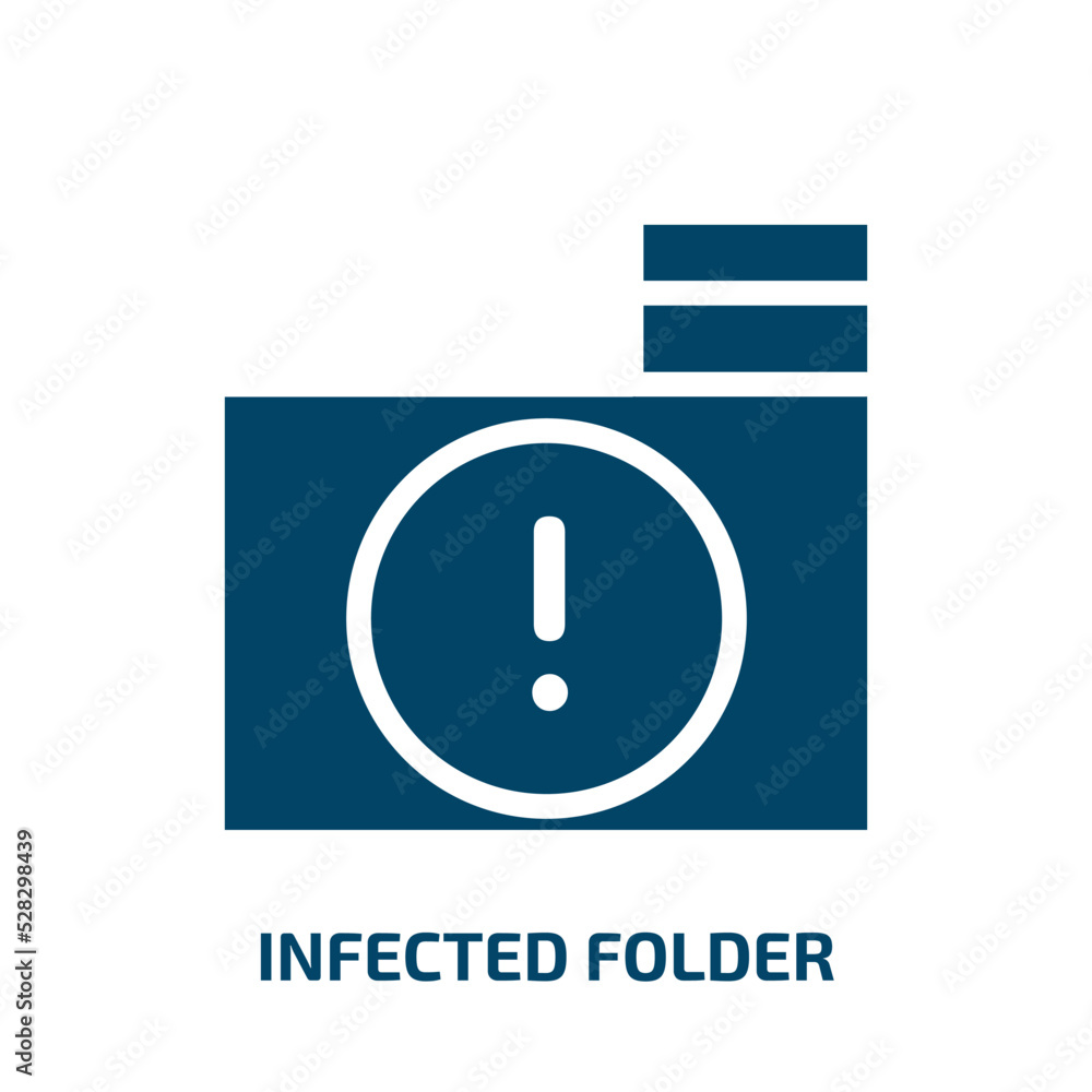 Poster infected folder vector icon. infected folder, data, folder filled icons from flat cyber robbery conc