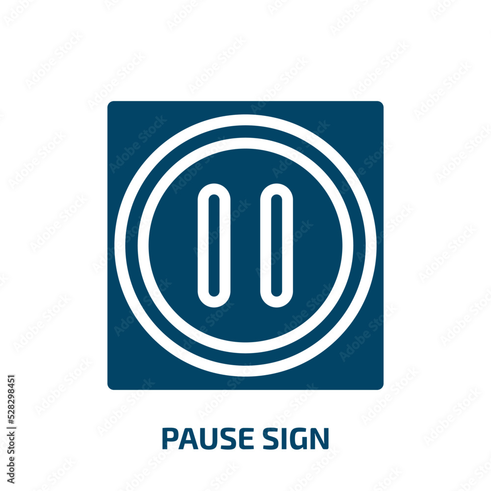 Poster pause sign vector icon. pause sign, pause, website filled icons from flat computer and media concept