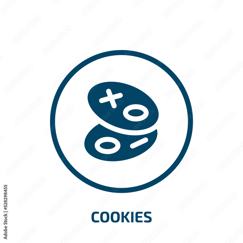 Poster cookies symbol for interface vector icon. cookies symbol for interface, interface, food filled icons