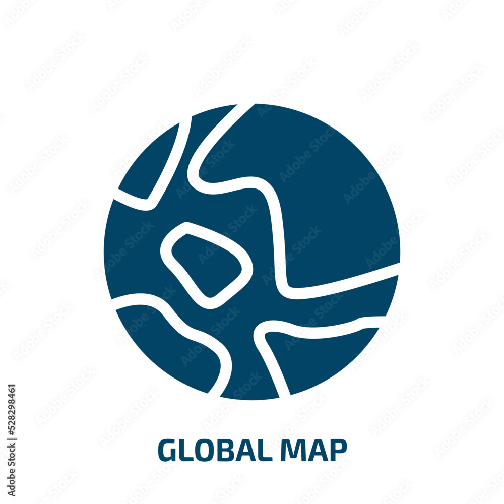 Poster global map vector icon. global map, global, map filled icons from flat computer and media concept. i