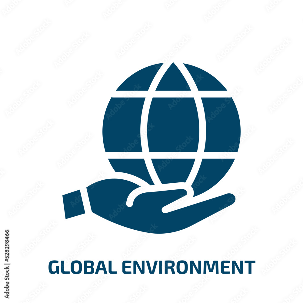 Poster global environment vector icon. global environment, global, environment filled icons from flat compu