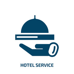 hotel service vector icon. hotel service, hotel, service filled icons from flat computer & business concept. Isolated black glyph icon, vector illustration symbol element for web design and mobile