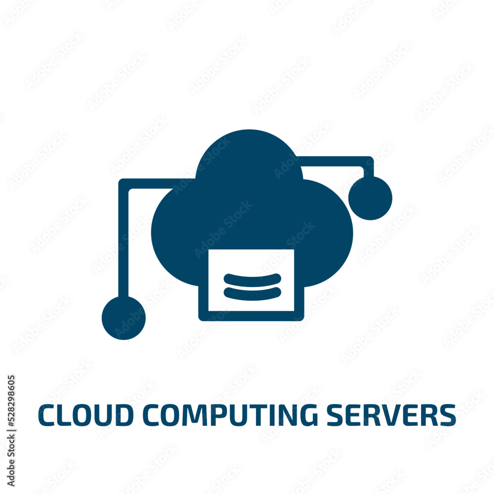 Poster cloud computing servers vector icon. cloud computing servers, data, internet filled icons from flat 