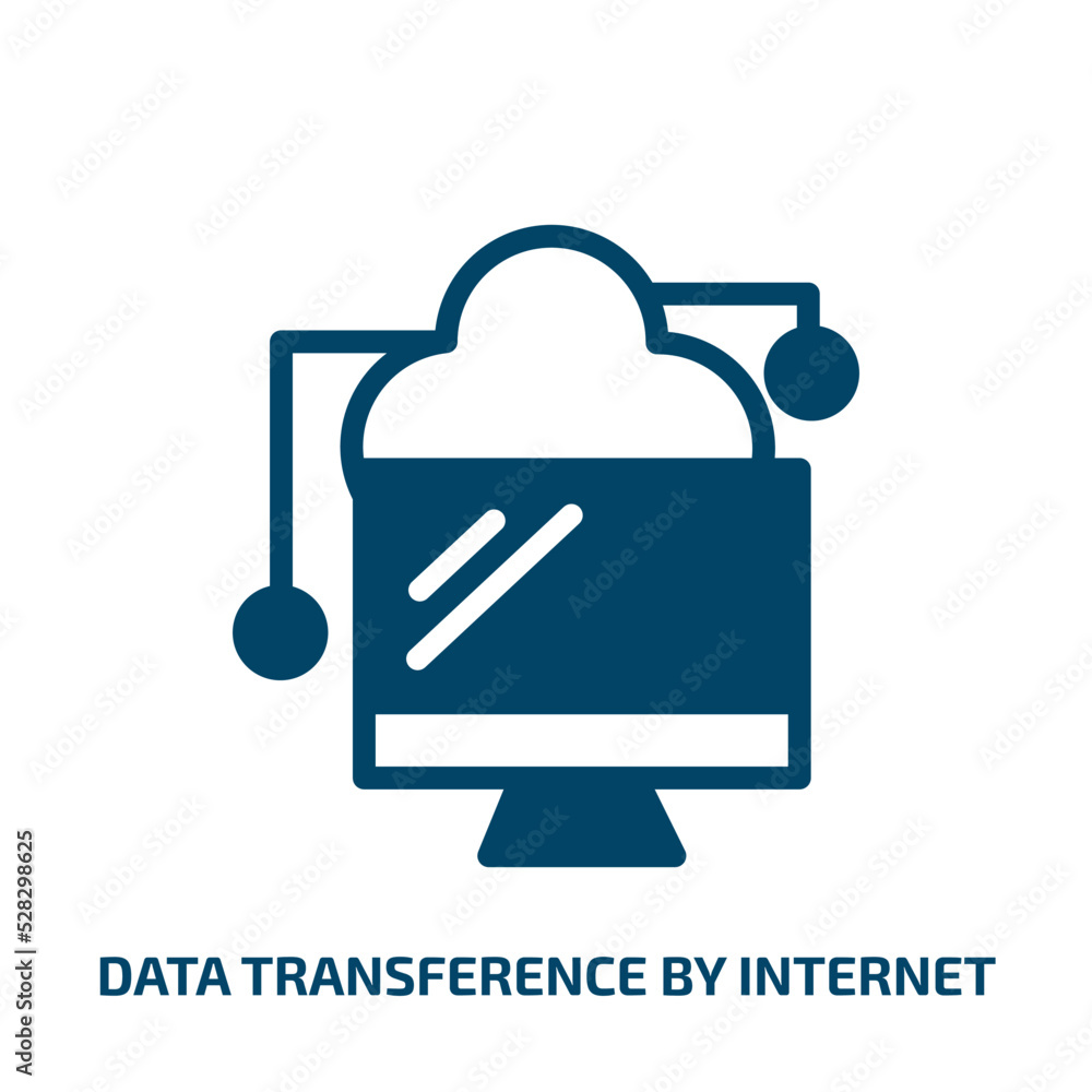 Poster data transference by internet vector icon. data transference by internet, data, transfer filled icon