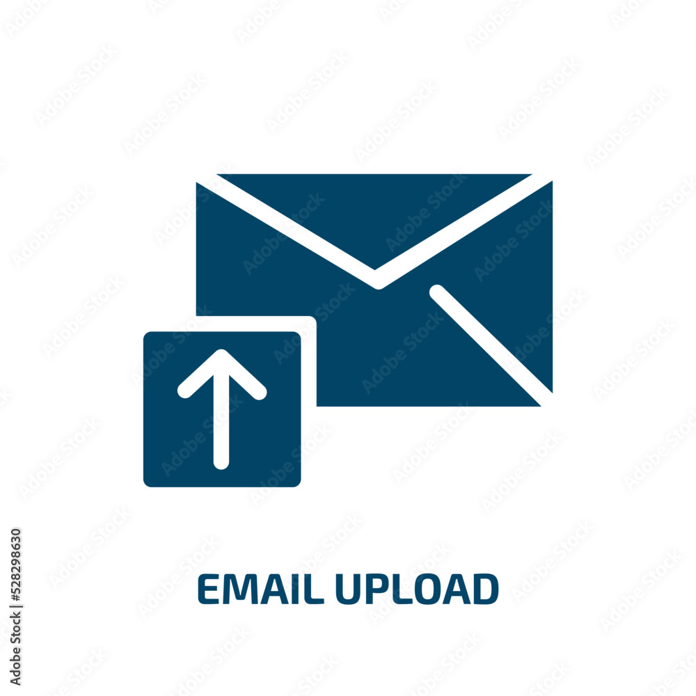 Poster email upload vector icon. email upload, internet, email filled icons from flat cloud computing conce