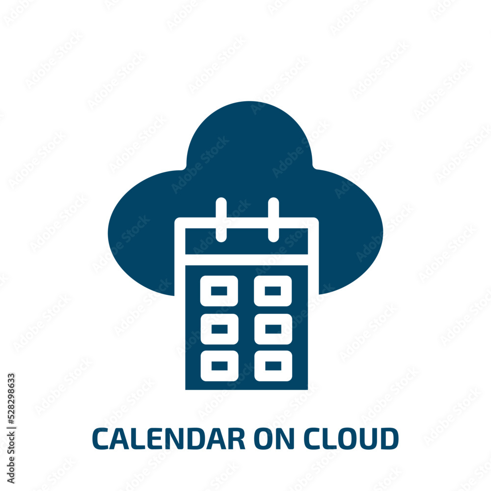 Poster calendar on cloud vector icon. calendar on cloud, calendar, internet filled icons from flat cloud co