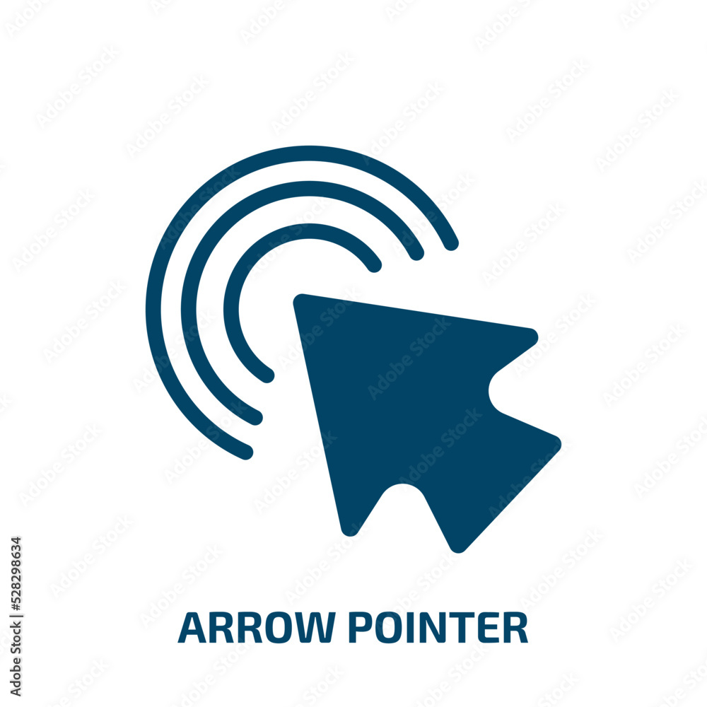 Poster arrow pointer vector icon. arrow pointer, arrow, pointer filled icons from flat cursors and pointers