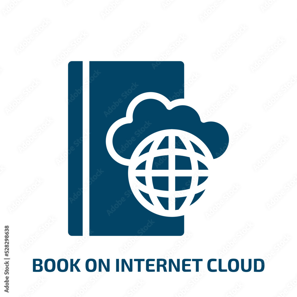 Aufkleber book on internet cloud vector icon. book on internet cloud, cloud, internet filled icons from flat c