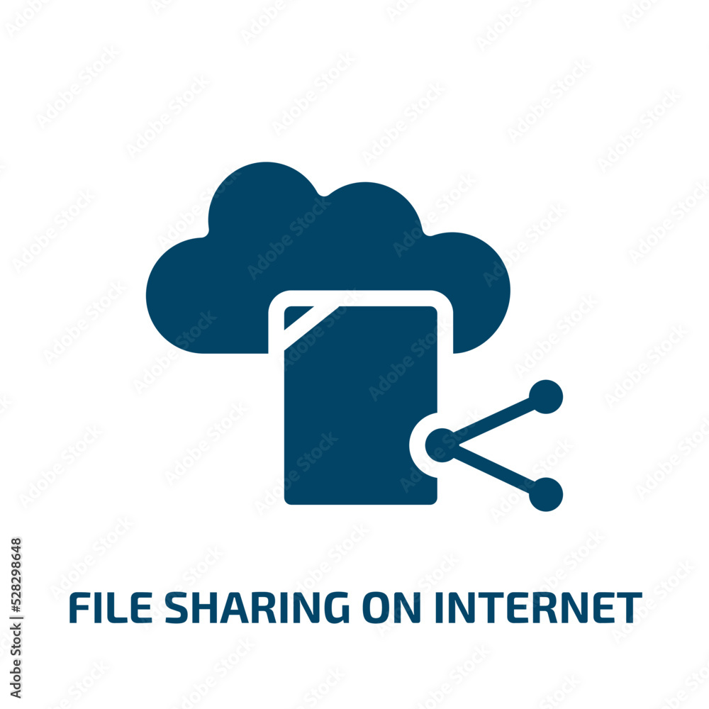 Poster file sharing on internet vector icon. file sharing on internet, internet, document filled icons from