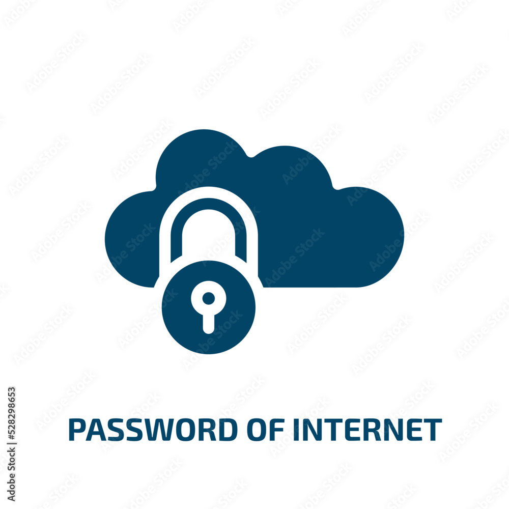 Poster password of internet vector icon. password of internet, password, lock filled icons from flat cloud 