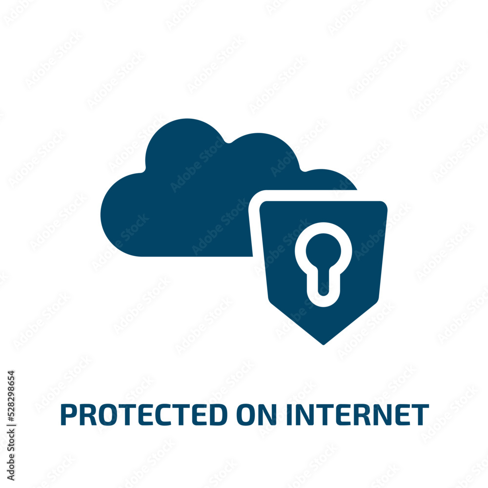 Aufkleber protected on internet vector icon. protected on internet, internet, protect filled icons from flat c