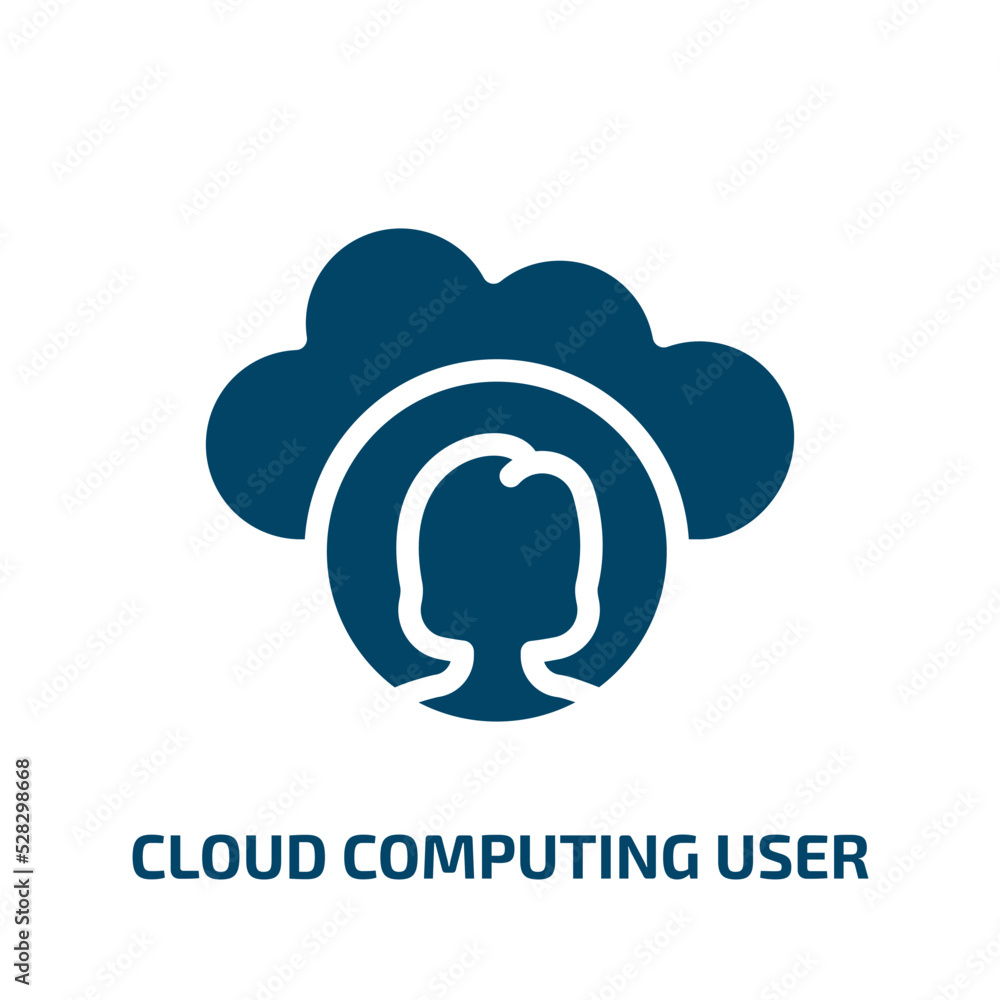 Poster cloud computing user vector icon. cloud computing user, internet, network filled icons from flat clo