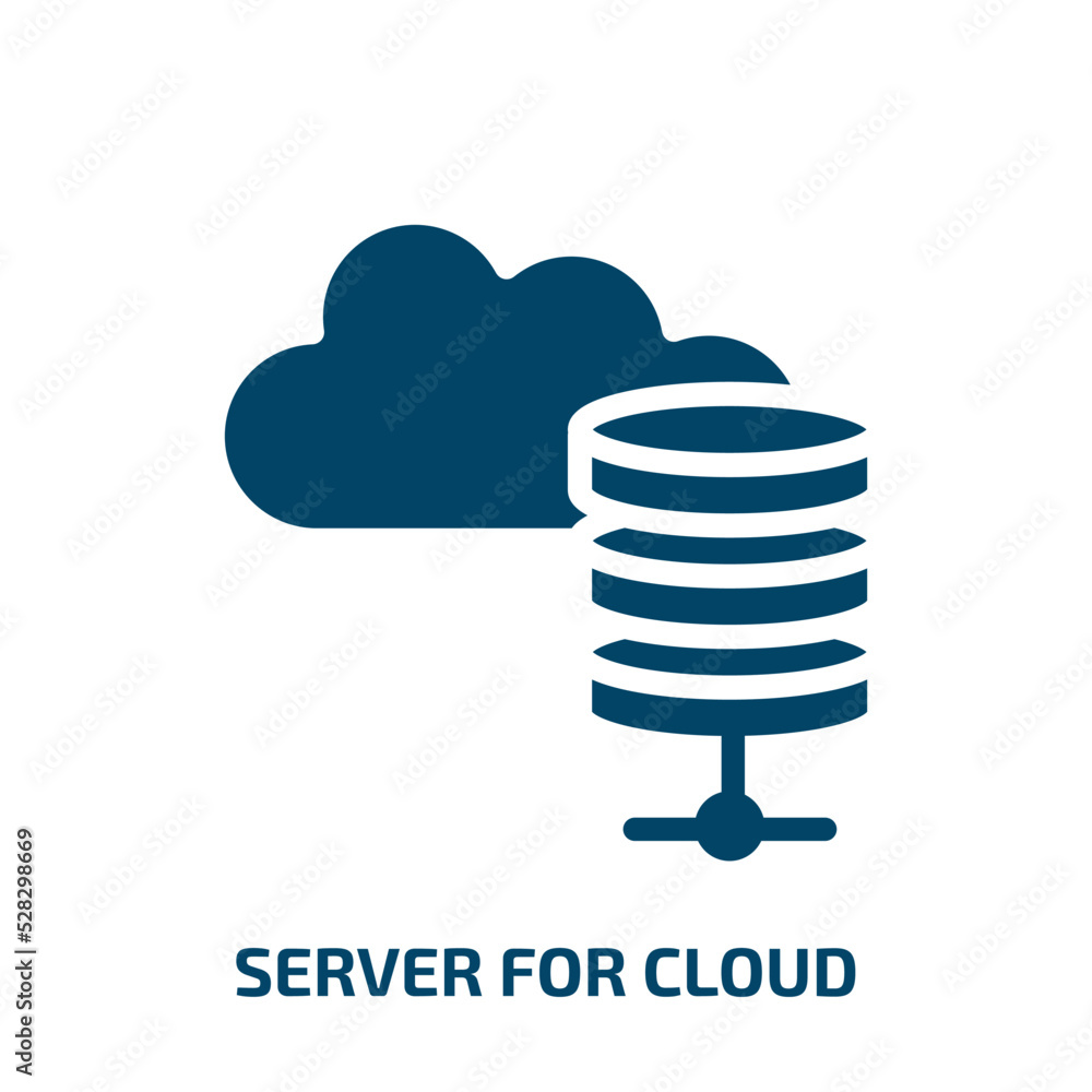 Poster server for cloud vector icon. server for cloud, server, computer filled icons from flat cloud comput