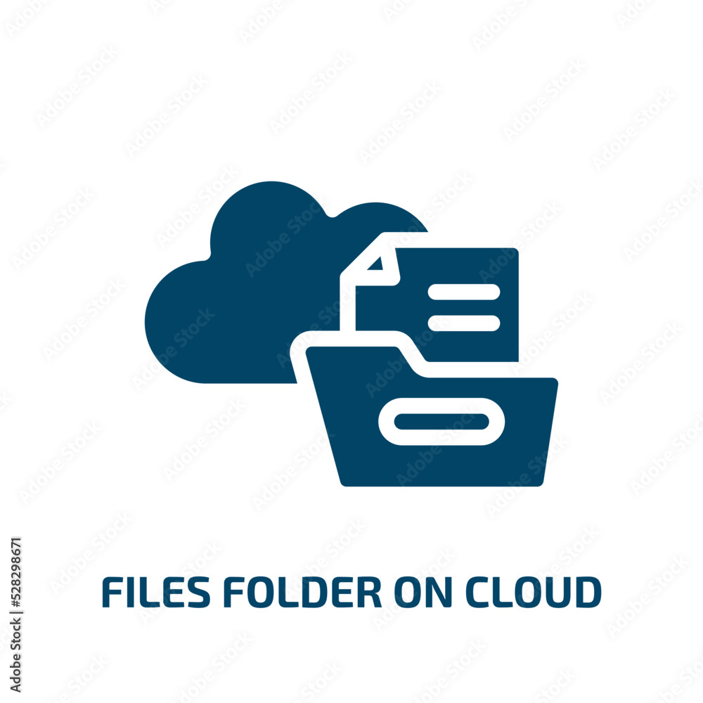 Poster files folder on cloud vector icon. files folder on cloud, cloud, computer filled icons from flat clo