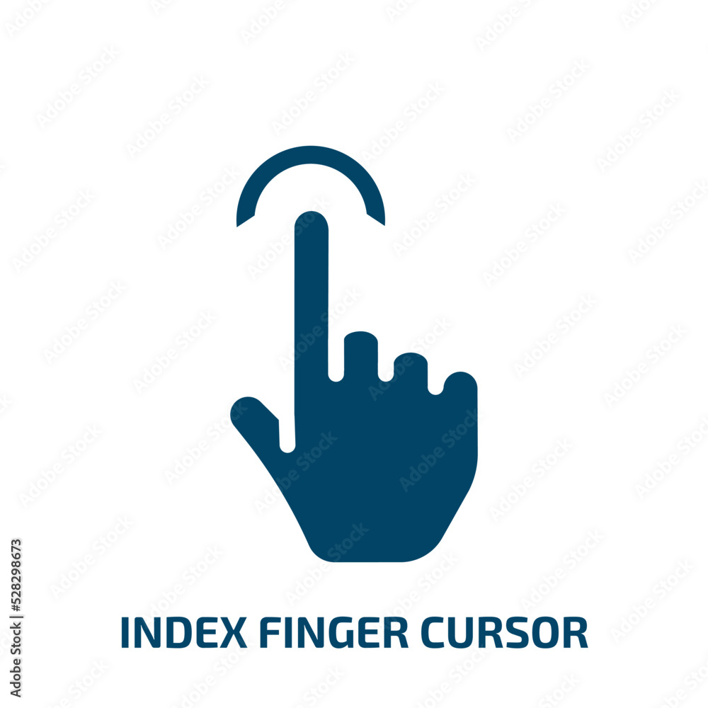 Poster index finger cursor vector icon. index finger cursor, direction, hand filled icons from flat cursors