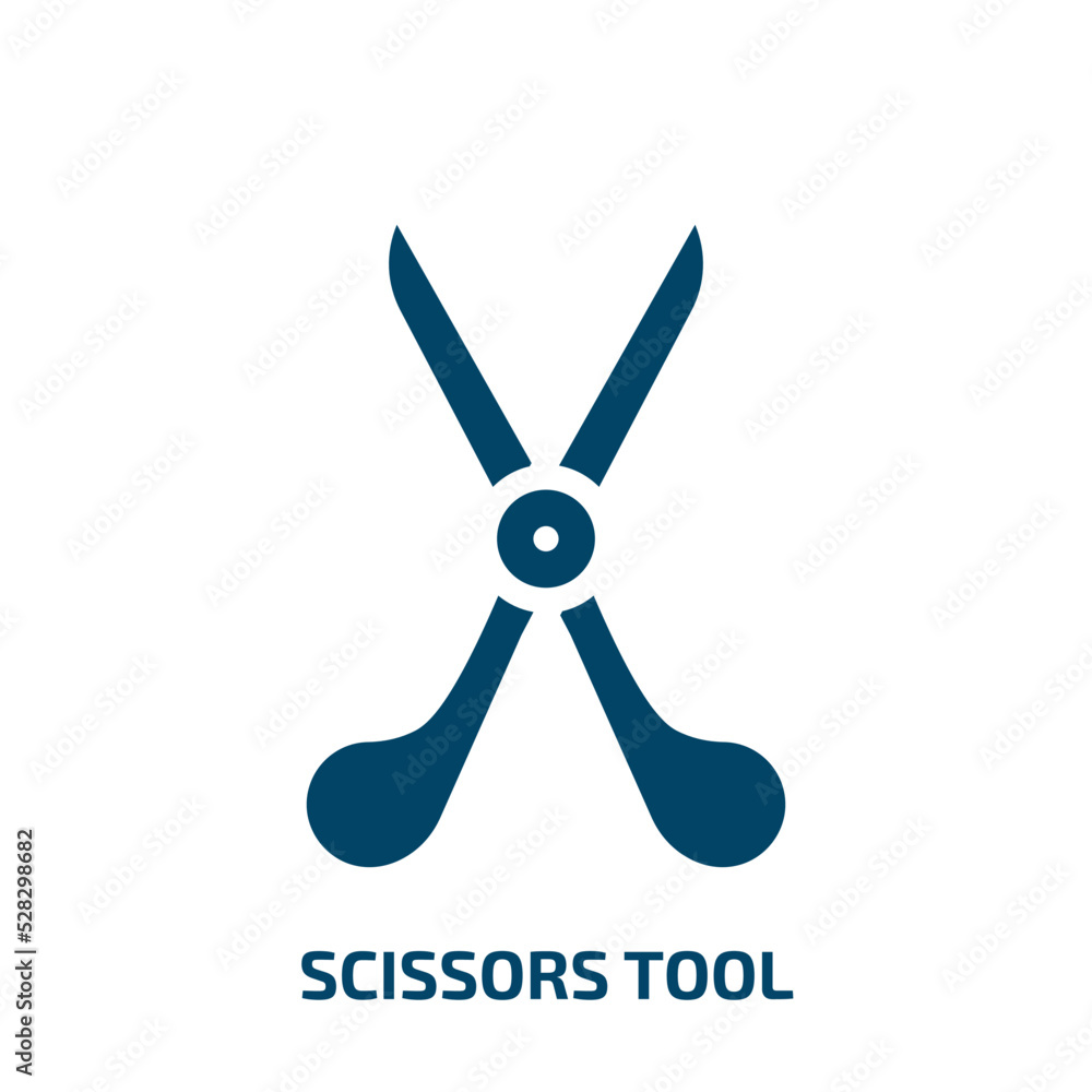 Poster scissors tool vector icon. scissors tool, tool, scissors filled icons from flat cursors and pointers concept. Isolated black glyph icon, vector illustration symbol element for web design and mobile