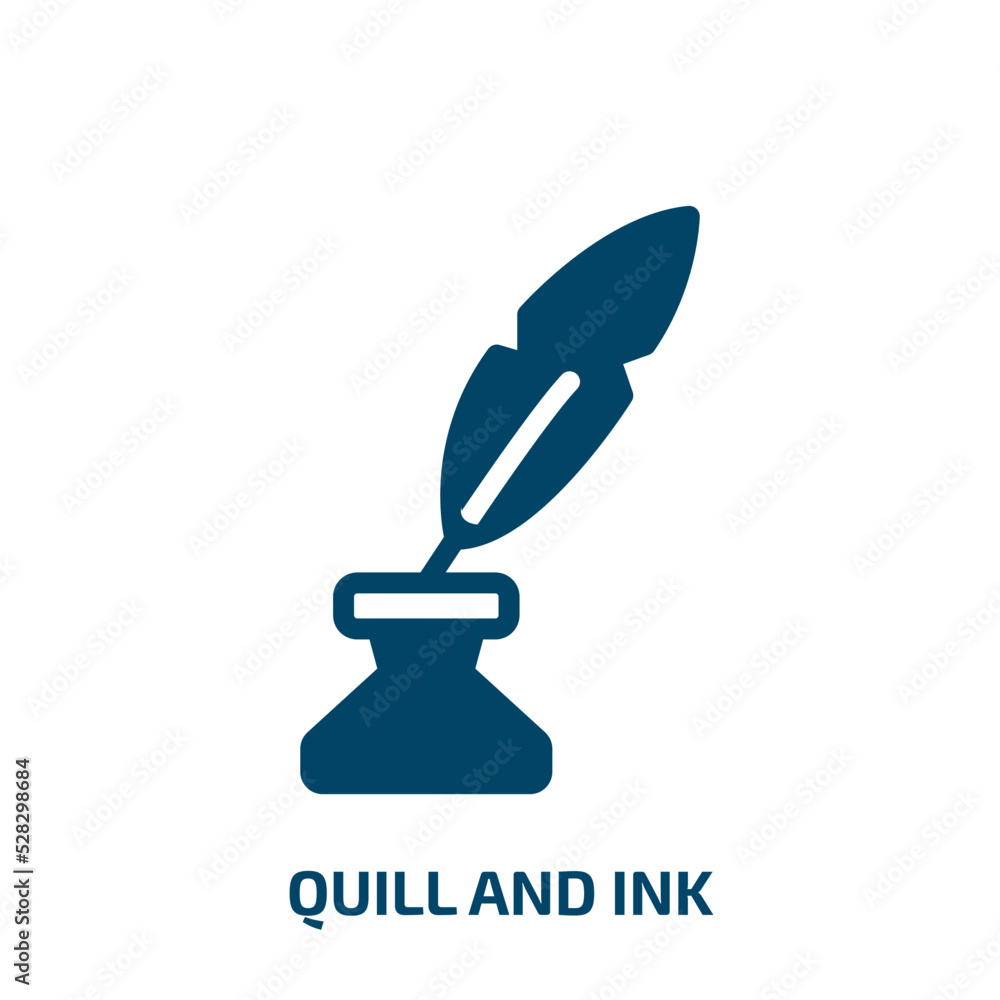 Poster quill and ink vector icon. quill and ink, quill, feather filled icons from flat cursors and pointers