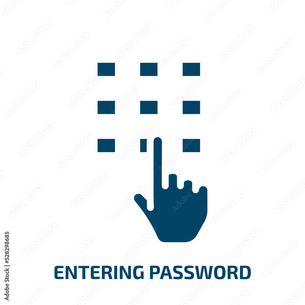 Poster entering password vector icon. entering password, access, password filled icons from flat cursors an