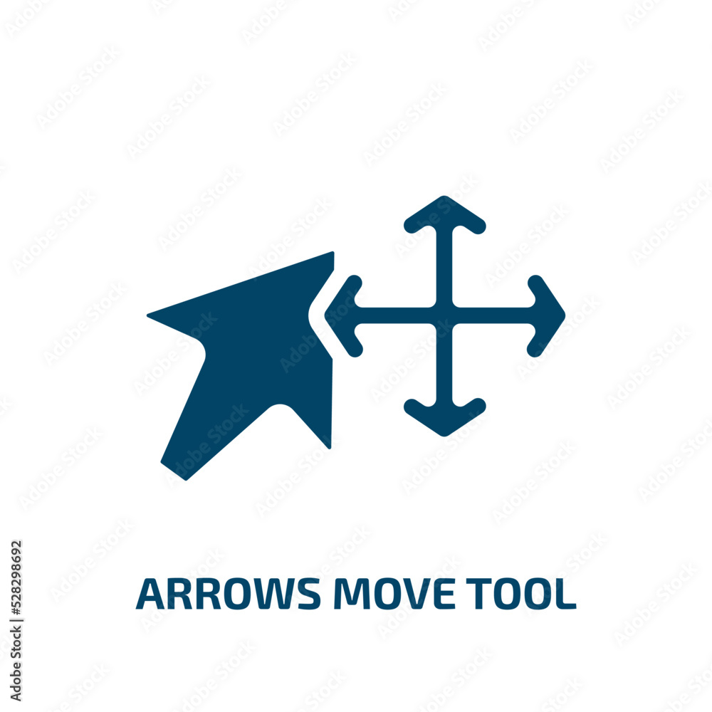 Poster arrows move tool vector icon. arrows move tool, direction, tool filled icons from flat cursors and p