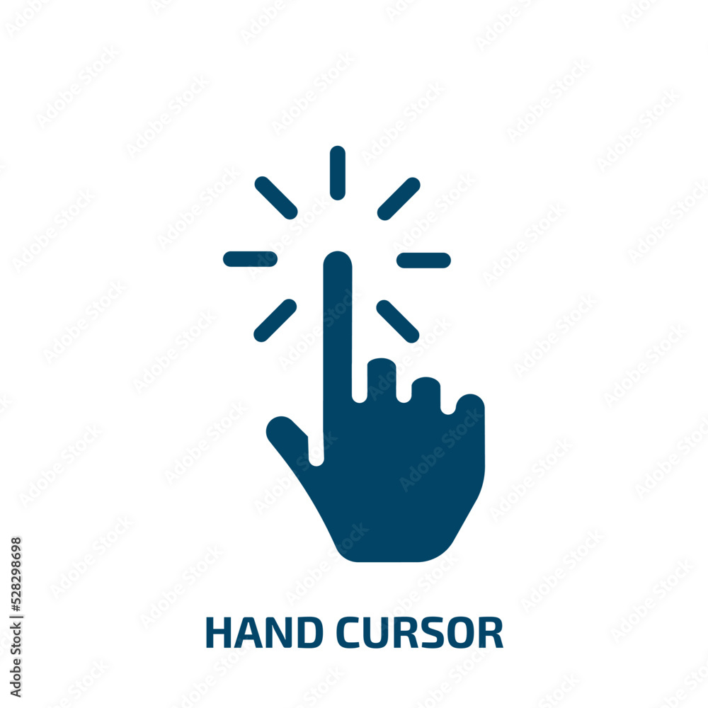 Poster hand cursor vector icon. hand cursor, pointer, click filled icons from flat cursors and pointers con