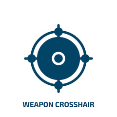 weapon crosshair vector icon. weapon crosshair, sniper, sight filled icons from flat cursors and pointers concept. Isolated black glyph icon, vector illustration symbol element for web design and