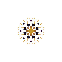Abstract Symmethrical Round Shape fractal Mandala Like Floral Inspiration Pattern
