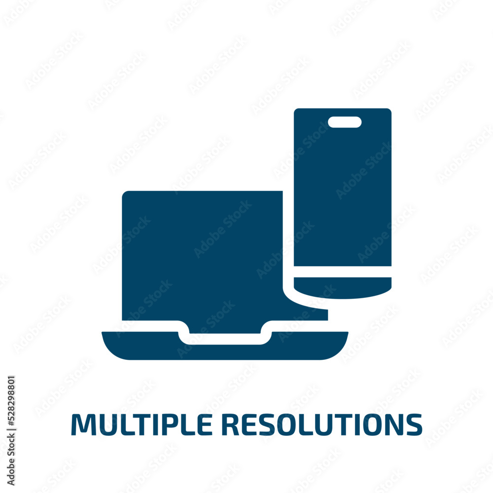Poster multiple resolutions vector icon. multiple resolutions, technology, internet filled icons from flat 