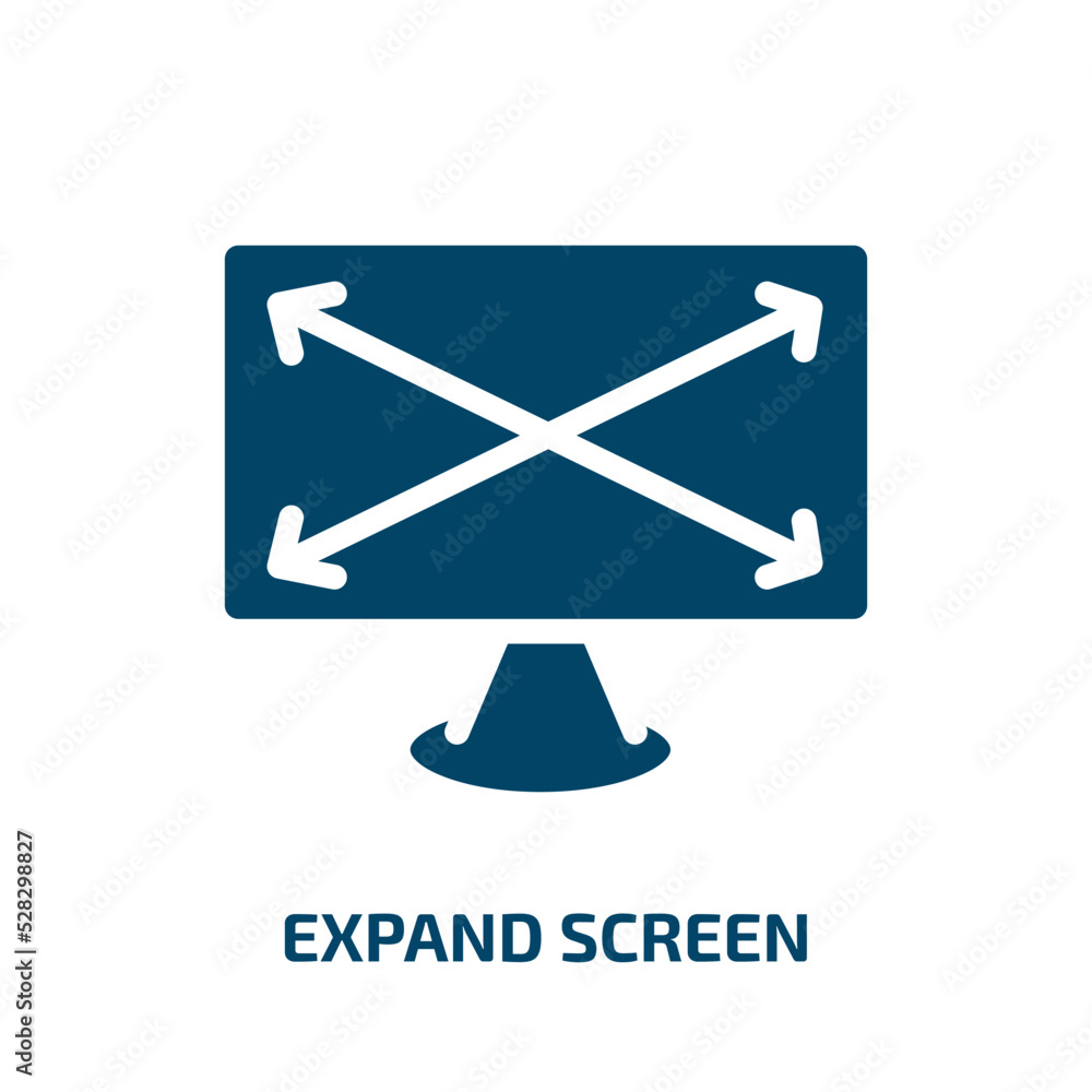 Poster expand screen vector icon. expand screen, expand, arrow filled icons from flat responsive web concep