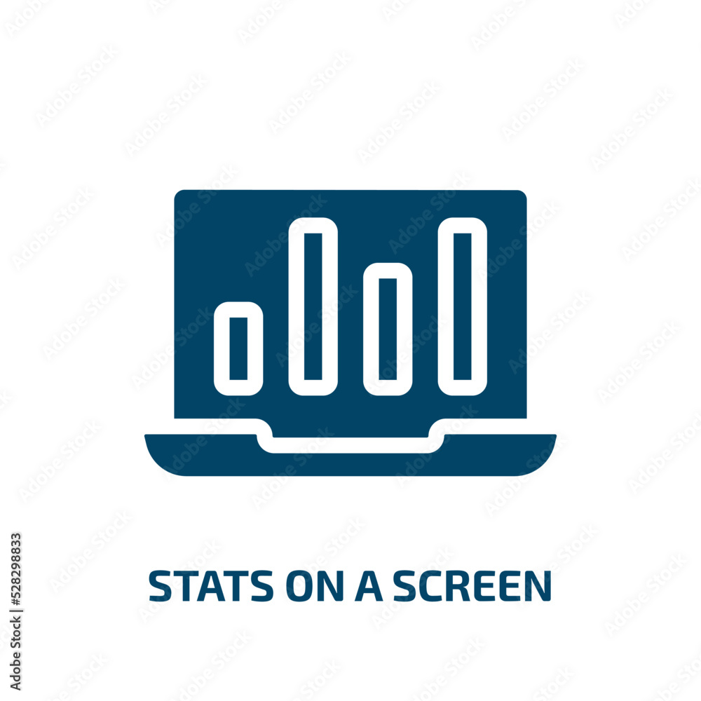 Poster stats on a screen vector icon. stats on a screen, screen, stats filled icons from flat responsive we