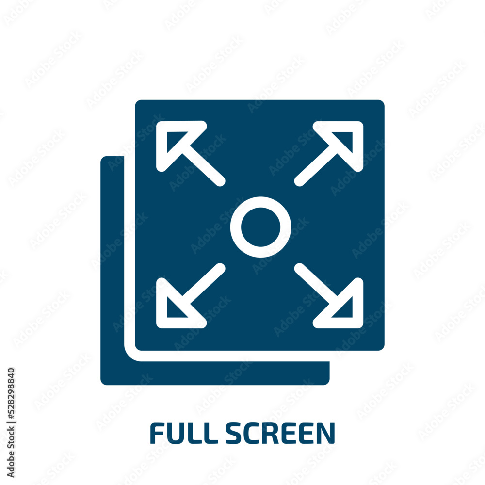 Poster full screen symbol vector icon. full screen symbol, screen, full filled icons from flat responsive w