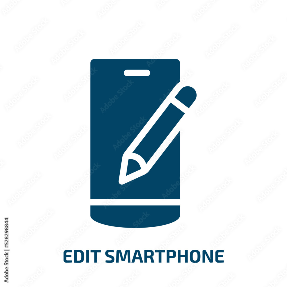 Poster edit smartphone vector icon. edit smartphone, smartphone, screen filled icons from flat responsive w