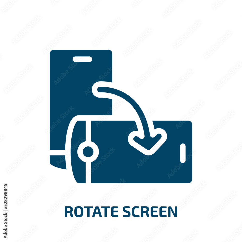 Poster rotate screen vector icon. rotate screen, screen, rotate filled icons from flat responsive web conce