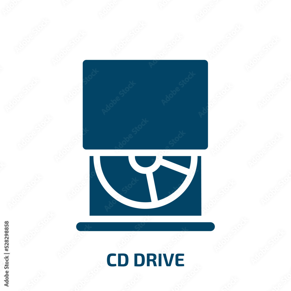 Poster cd drive vector icon. cd drive, computer, disk filled icons from flat computer and hardware concept.