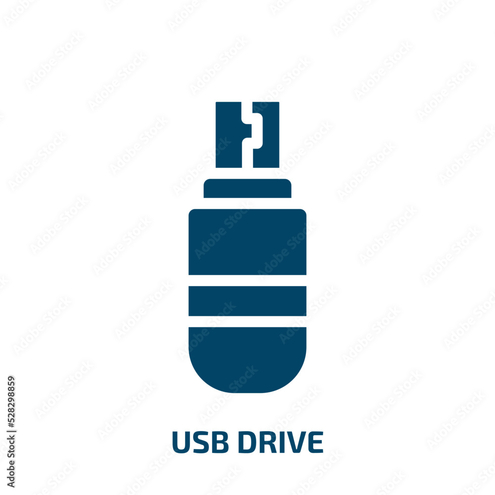 Poster usb drive vector icon. usb drive, pc, data filled icons from flat computer and hardware concept. iso