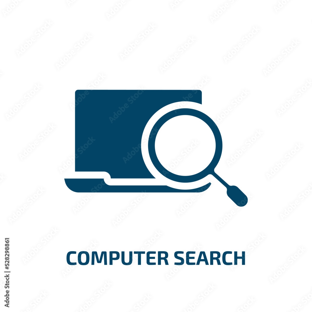 Poster computer search vector icon. computer search, computer, search filled icons from flat responsive web