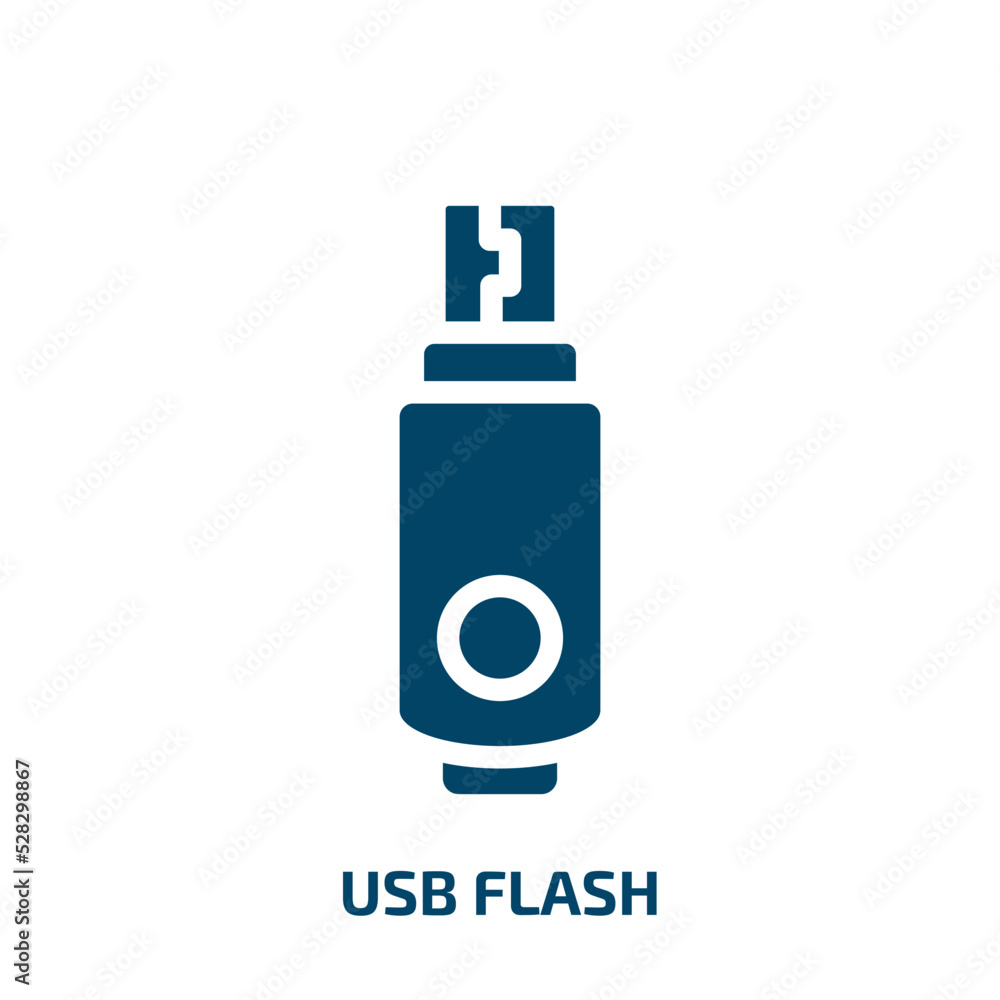 Poster usb flash vector icon. usb flash, usb, flash filled icons from flat computer and hardware concept. i