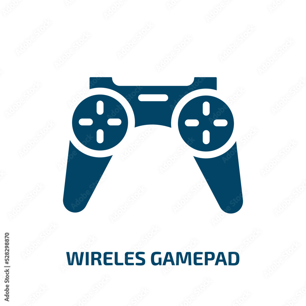 Poster wireles gamepad vector icon. wireles gamepad, computer, gamepad filled icons from flat computer devi