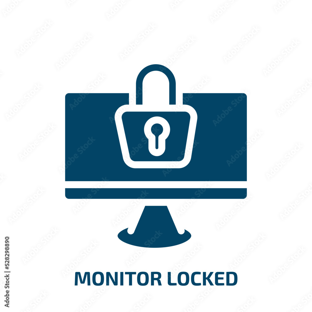 Aufkleber monitor locked vector icon. monitor locked, lock, network filled icons from flat computer devices co
