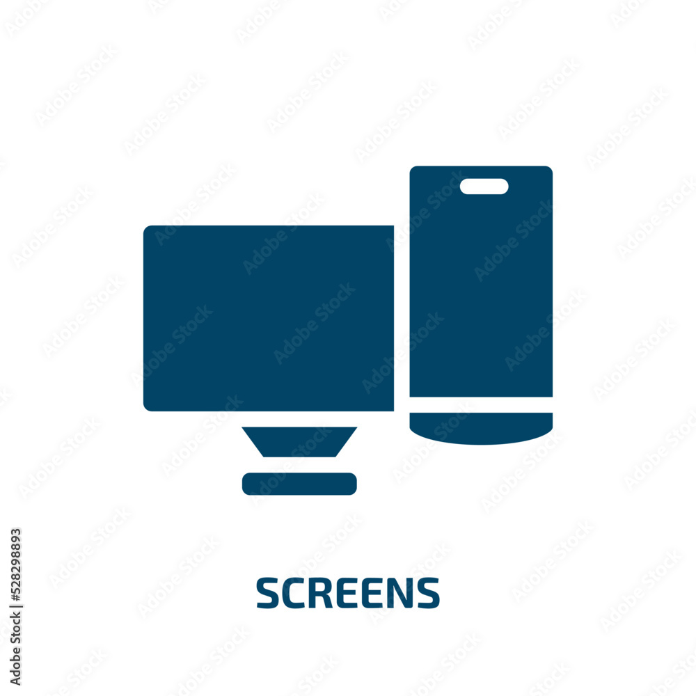 Aufkleber screens vector icon. screens, screen, digital filled icons from flat computer devices concept. isola