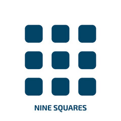 nine squares vector icon. nine squares, square, template filled icons from flat responsive web concept. Isolated black glyph icon, vector illustration symbol element for web design and mobile apps