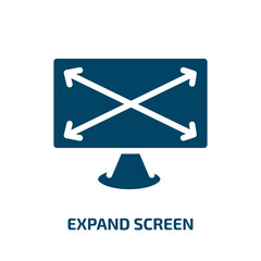 expand screen vector icon. expand screen, expand, arrow filled icons from flat responsive web concept. Isolated black glyph icon, vector illustration symbol element for web design and mobile apps