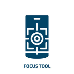 focus tool vector icon. focus tool, focus, tool filled icons from flat responsive web concept. Isolated black glyph icon, vector illustration symbol element for web design and mobile apps