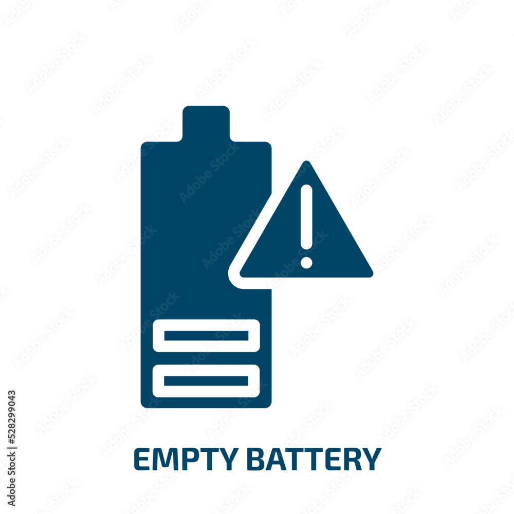 Poster empty battery vector icon. empty battery, battery, empty filled icons from flat electrician tools co