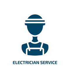 electrician service vector icon. electrician service, electrician, service filled icons from flat electrician tools concept. Isolated black glyph icon, vector illustration symbol element for web