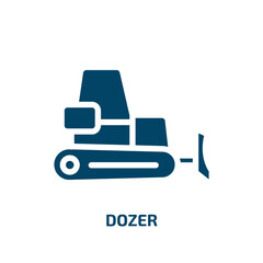 dozer vector icon. dozer, truck, industry filled icons from flat construction concept. Isolated black glyph icon, vector illustration symbol element for web design and mobile apps © VectorStockDesign