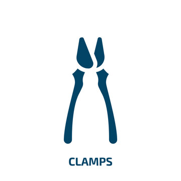 clamps vector icon. clamps, clamp, tool filled icons from flat electrician tools concept. Isolated black glyph icon, vector illustration symbol element for web design and mobile apps