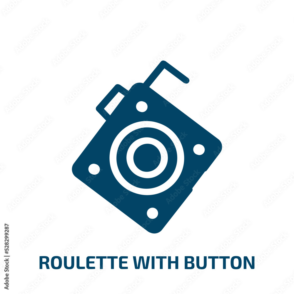 Poster roulette with button vector icon. roulette with button, button, game filled icons from flat tools an