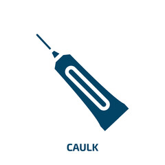 Fototapeta premium caulk vector icon. caulk, repair, glue filled icons from flat plumber concept. Isolated black glyph icon, vector illustration symbol element for web design and mobile apps